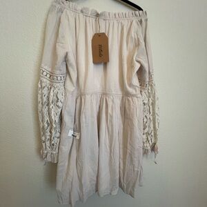 Listicle Ivory Lace Off-Shoulder Dress